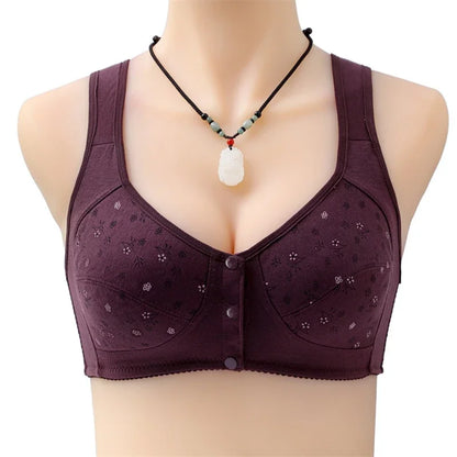 Seamless Comfortable Cotton Button Non-Wired Vest Style Large Size Bra Pack of 3 Pcs