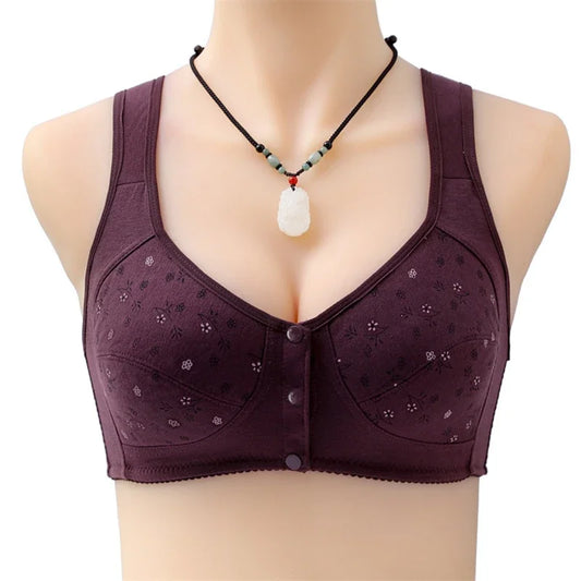 Seamless Comfortable Cotton Button Non-Wired Vest Style Large Size Bra Pack of 3 Pcs